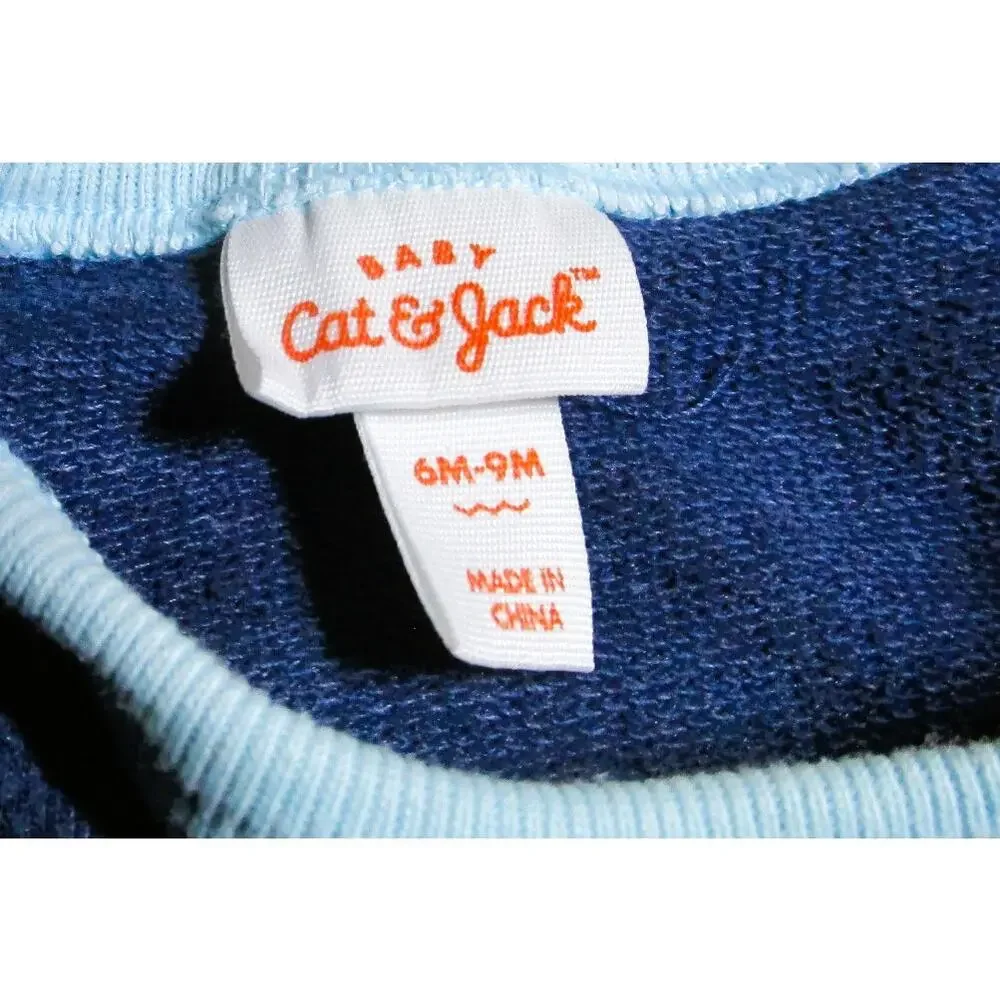 Cat & Jack Infant Dark Blue Romper Winter Weight “Handsome” Graphic Size 6–9M